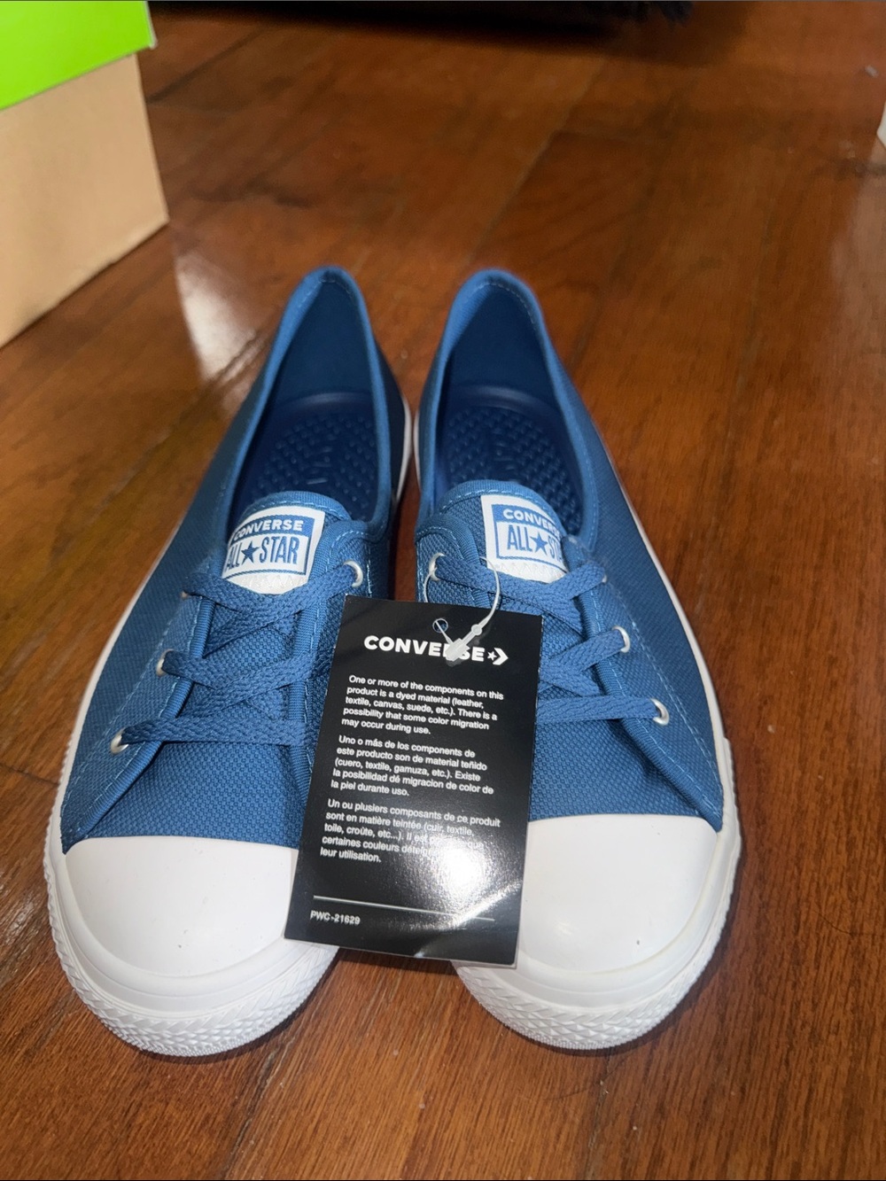 Converse Blue Canvas Slip-On Sneakers with White Toe